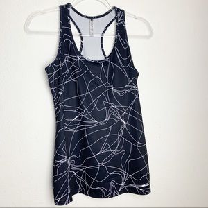 Fabletics Racerback Active Tank Top Black White sz XS